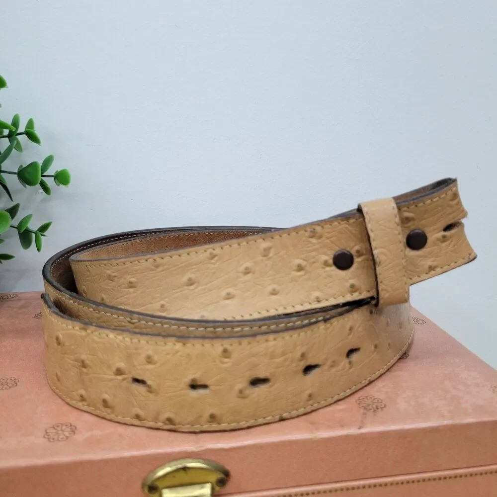 Vintage Ostrich Style Leather Belt